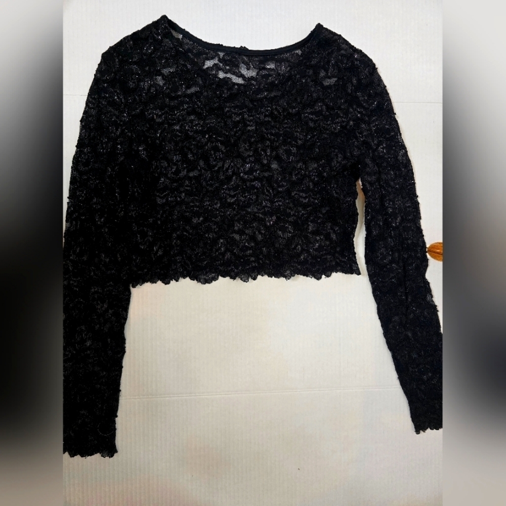 See through lace crop top